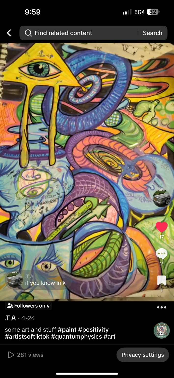 Psychedelic eye and spiral composition
